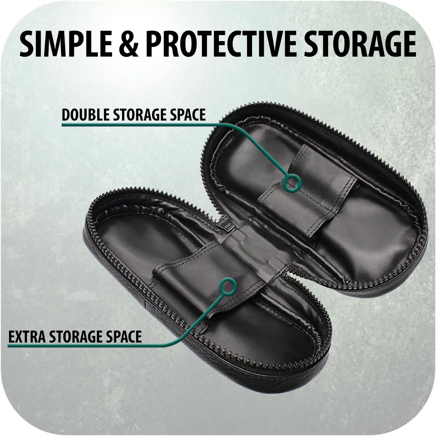 Peterson Classic 2 Pipe Pouch - Black Genuine Leather Protective Bag For Wood Briar Pipes, Zipper Closing, Easy Storage & Travel