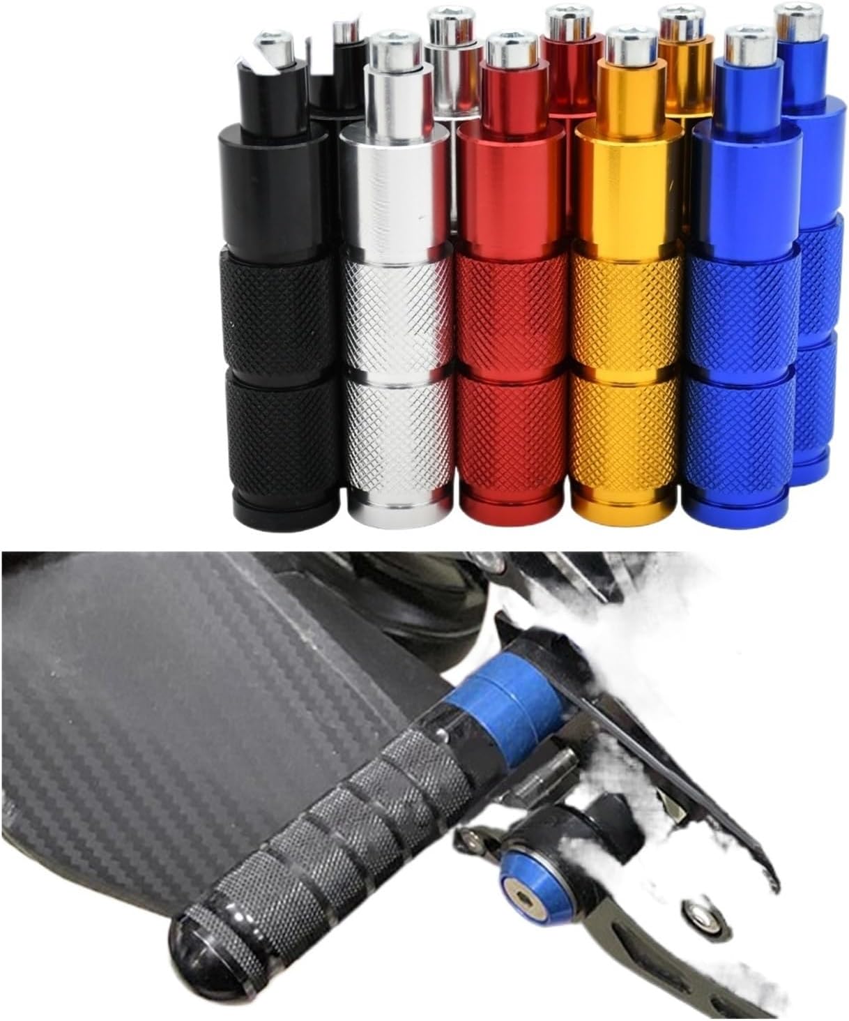 Aluminum M8 Footrests Floor Boards Pedals Fit For Honda Fit For Kawasaki Fit For K-tm Motorcycle Bike ATV Scooter Bike Universal(2)