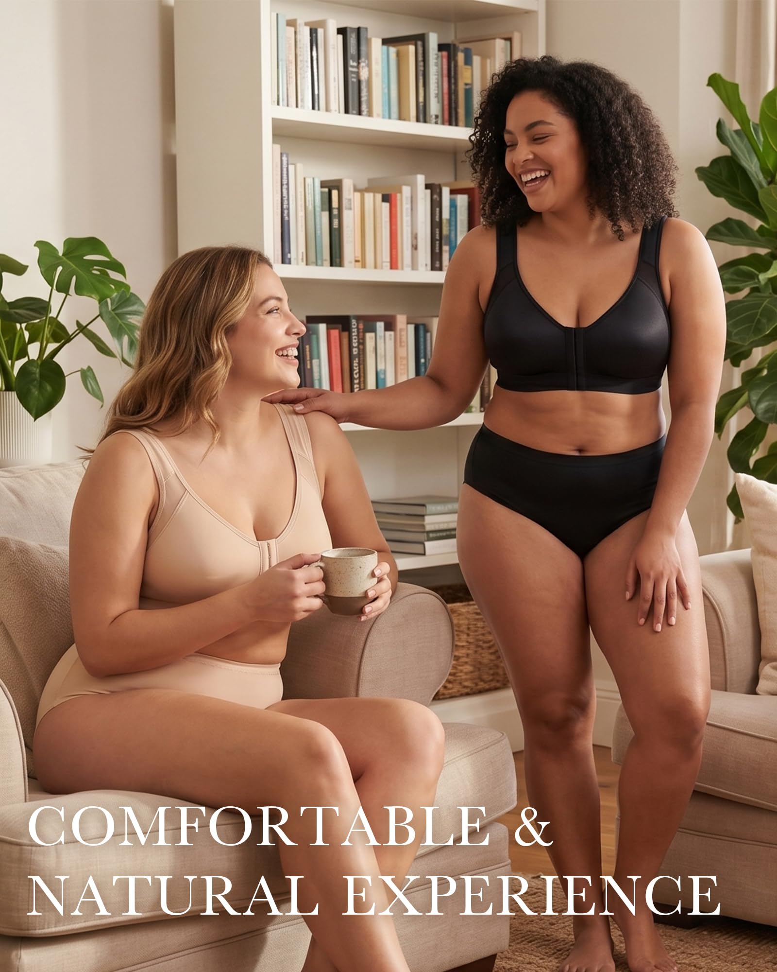 Lemorosy Soutien-Gorge Femme Grandes Tailles Fermeture Devant Redresse Dos correcteur de Posture sans Rembourrage sans Armatures