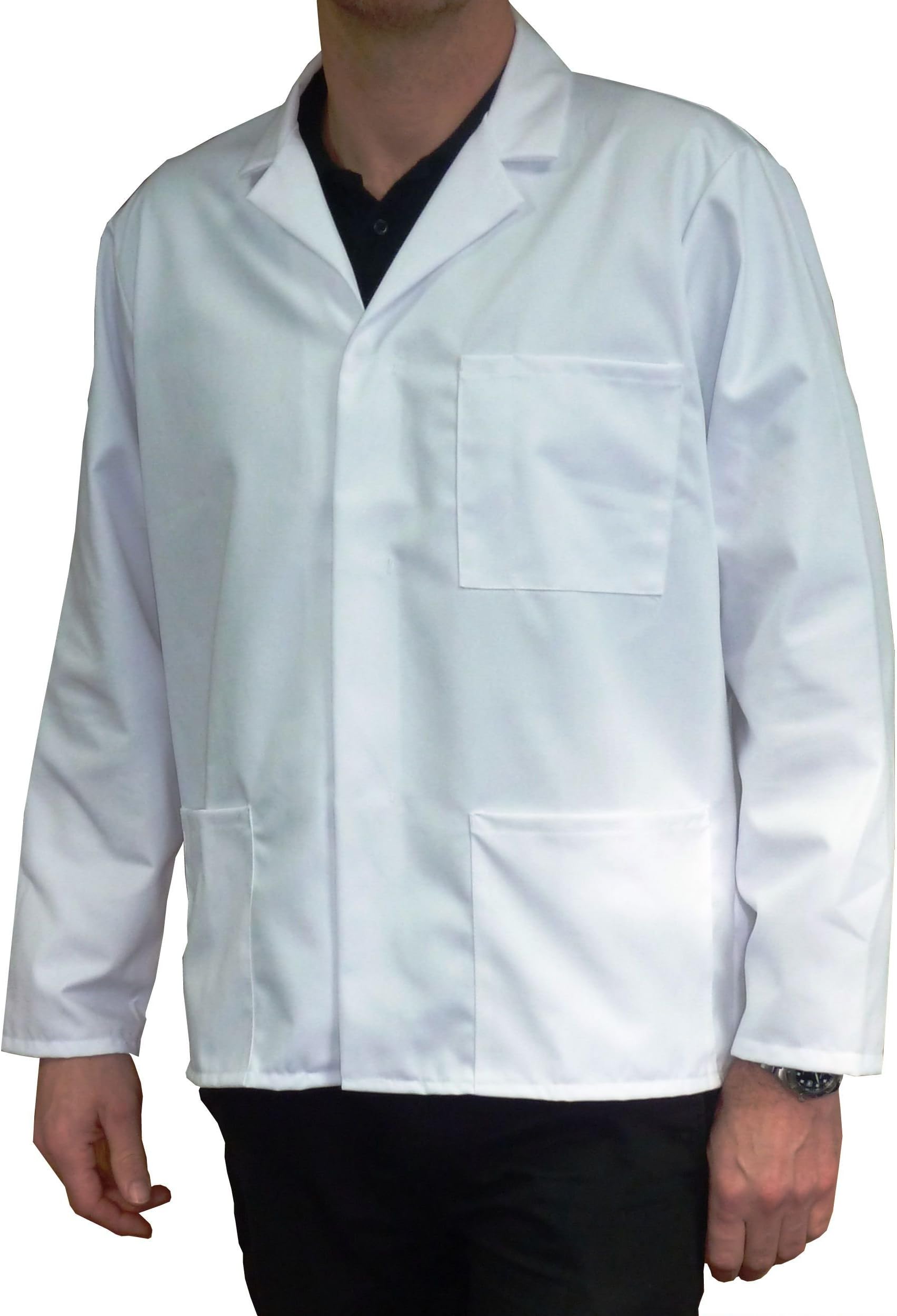 Short Length White Lab Coat/Hygiene Coat