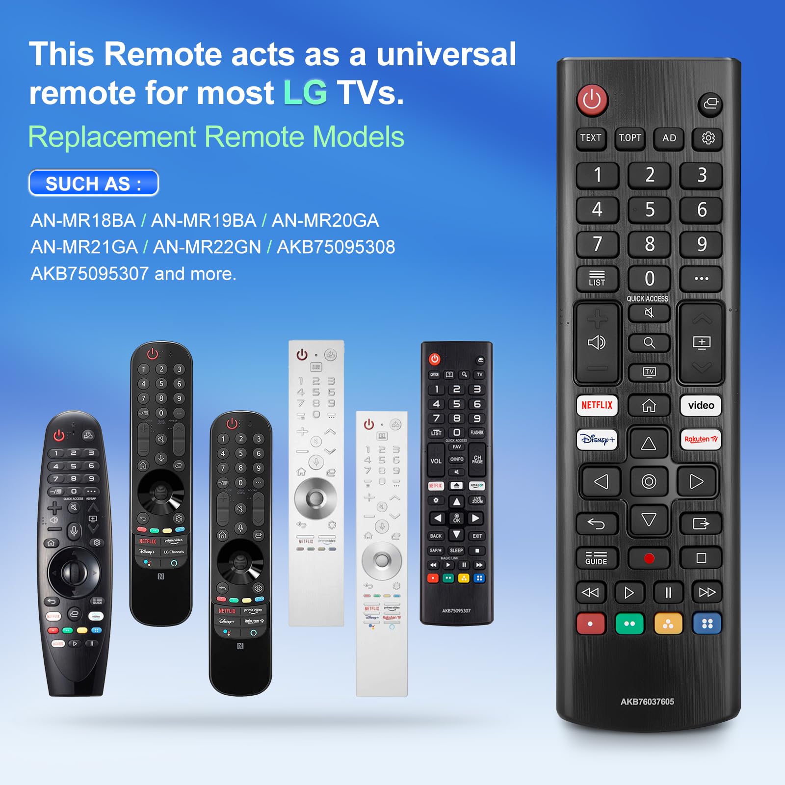Universale per LG-TV-Remote-Control-Replacement,Compatibile con tutti i modelli LG Smart TV (confezione da 2)