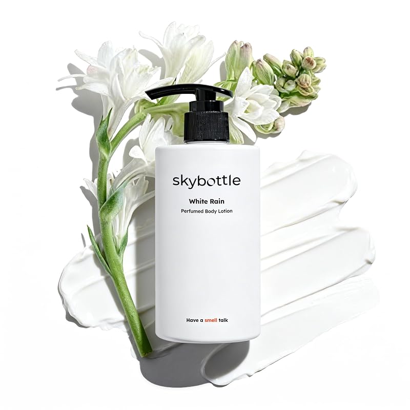 Loção corporal perfumada skybottle White Rain com manteiga de karité, 300 mL