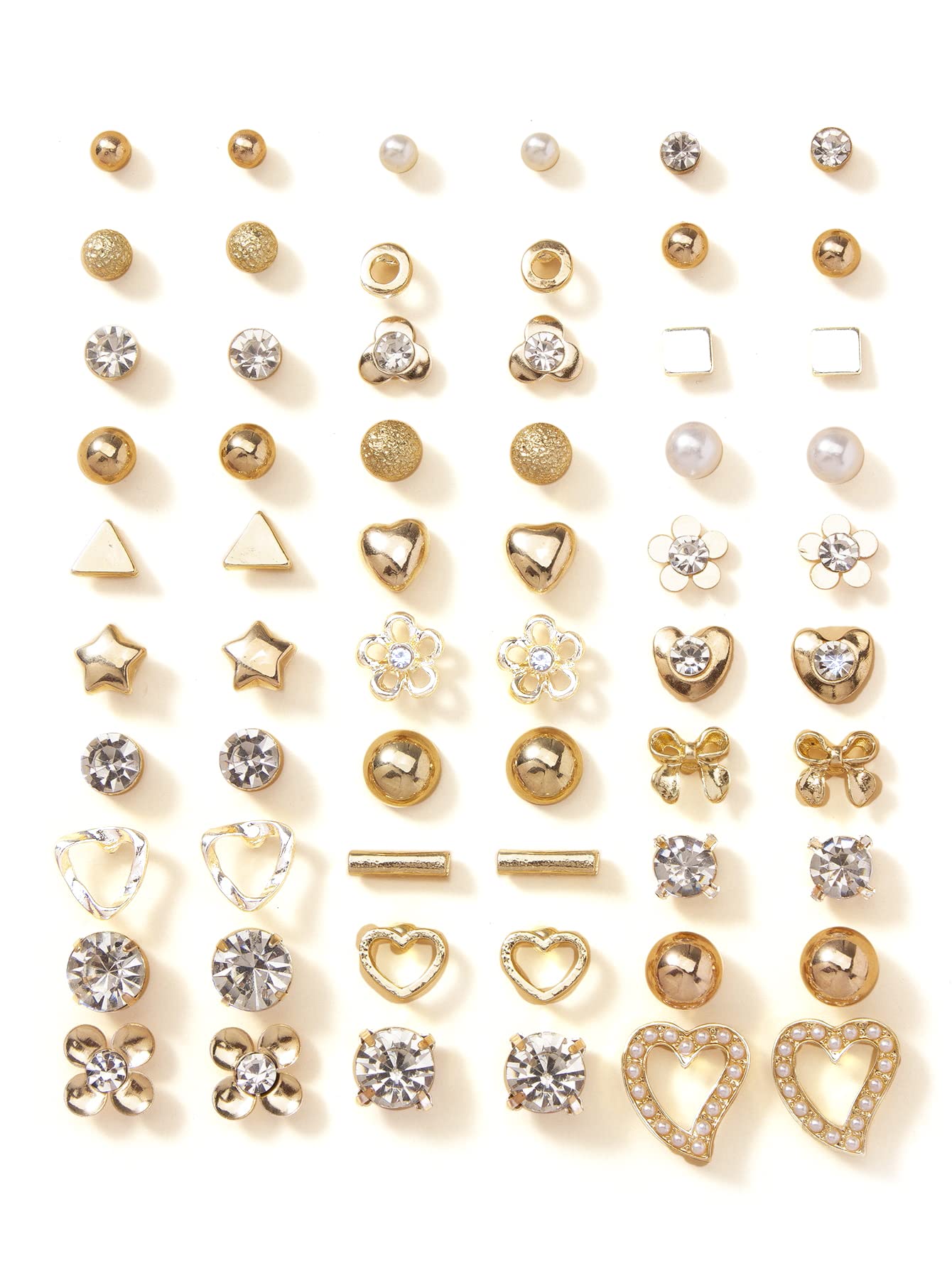 30 Pairs Earrings Combo Set Latest Stylish Crystal Pearl Earrings for Women and Girls (14783er)