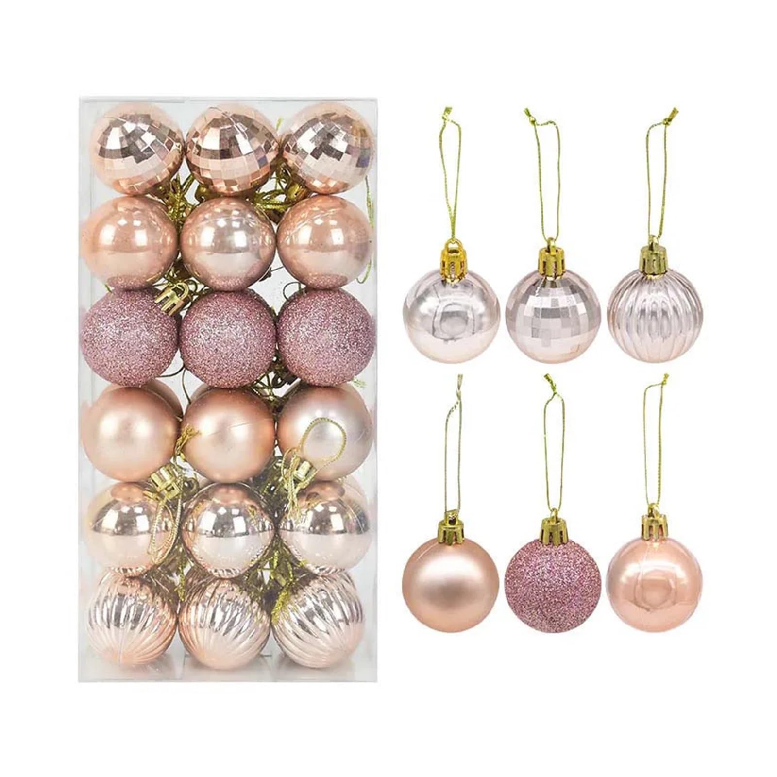 Palline di Natale 36 pz/lotto Decorazioni for l'albero di Natale Palle di Natale Pendenti Appesi Sfere for Il FAI DA TE Capodanno Holiday Home Party Decor Ornamenti Palla di Natalizie (Color : Blue,