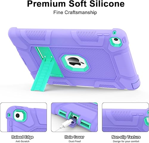 Miniatura 4 de TIMISM Funda para iPad Air 2 generación 2014, iPad Air 2 con soporte, 3 en 1, resistente a prueba de golpes, híbrida de tres capas, cubierta