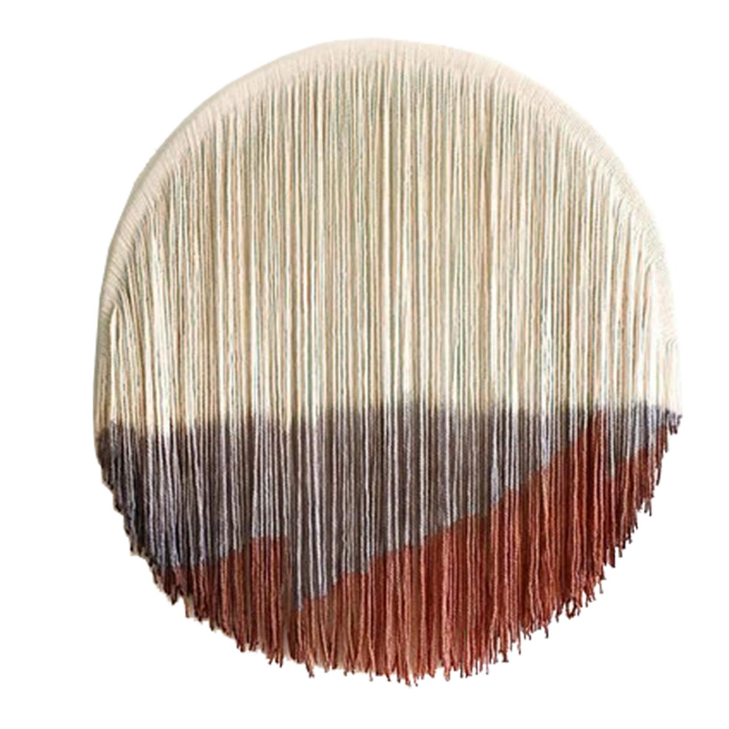 Makramee Wandbehang Gewebter Wandteppich, großer Traumfänger-Tapisserie im böhmischen Stil, handgefertigte, mit Baumwolle gefärbte Wandteppiche Schlafzimmer Hotel Dekoration Beige- 100cm