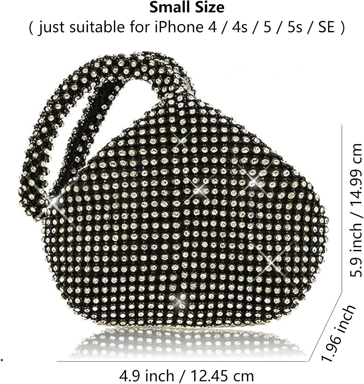 Women's Evening Bag Sparkly Rhinestone Purse Triangle Designer Chain Clutch Purse Bag Party Prom Wedding Purse