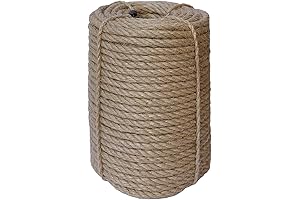 8mm Jute Rope (164ft) - Heavy Duty, Natural Braided Twine