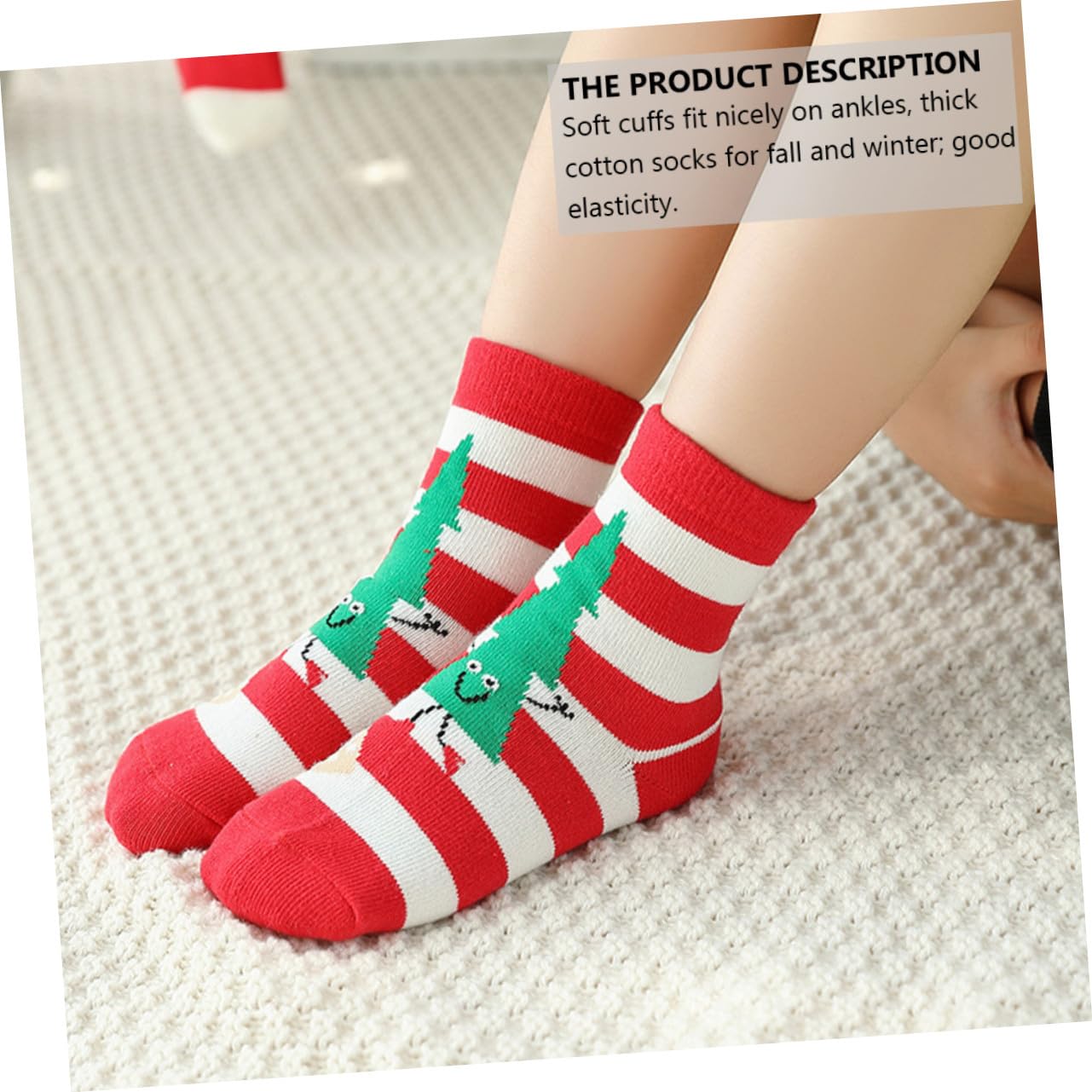 5pares Medias Navideñas Calcetines De Algodón Cálidos Para Calcetines De Dibujos Animados De Navidad Perfectos Para Fiestas De Navidad y Regalos De Temporada