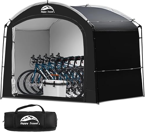 Miniatura 10 de Happy Travel Tienda de campaña de almacenamiento para bicicletas, cubierta de bicicleta portátil impermeable con un 30% más de espacio de