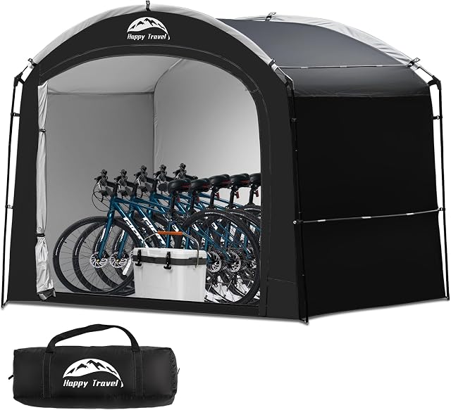 Happy Travel Bike Storage Shed Tent, Waterproof Portable Bicycle Cover Shed