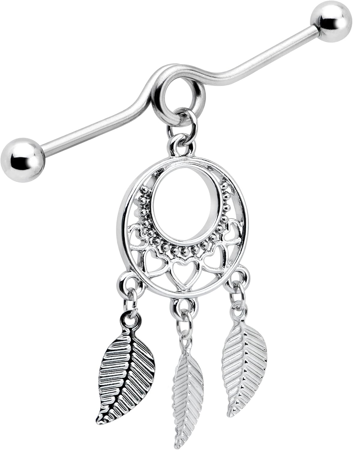 Body Candy Stainless Steel Natural Love Dreamcatcher Dangle