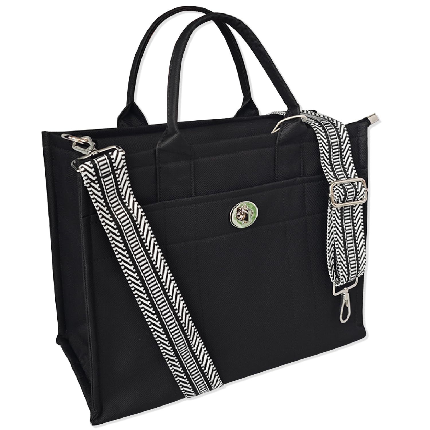 Dyalsa Tote Bags for Women, Canvas Handbag Tote Purse Crossbody Bags with Zip Casual Shoulder Bags for Work and Travel