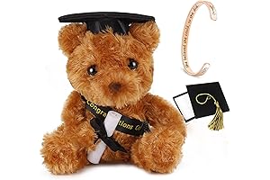 Ingooood 2024 Graduation Plush Bear with Inspirational Cuff Bracelet