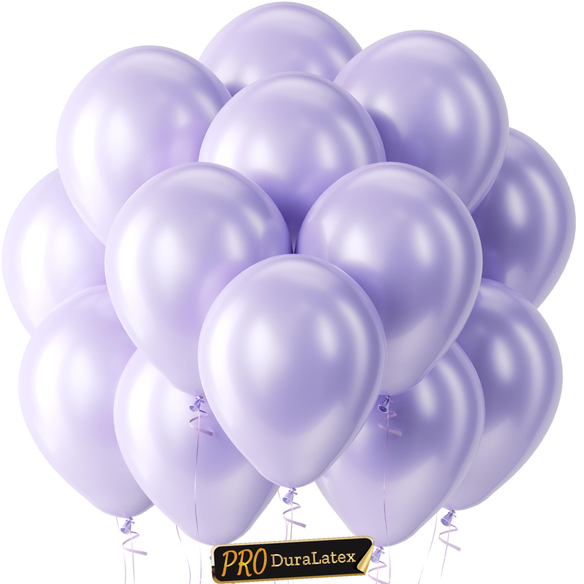 Bezente Pro Duralatex Pearl Lavender Extra-Thick Balloons 100 Pack 12 inch