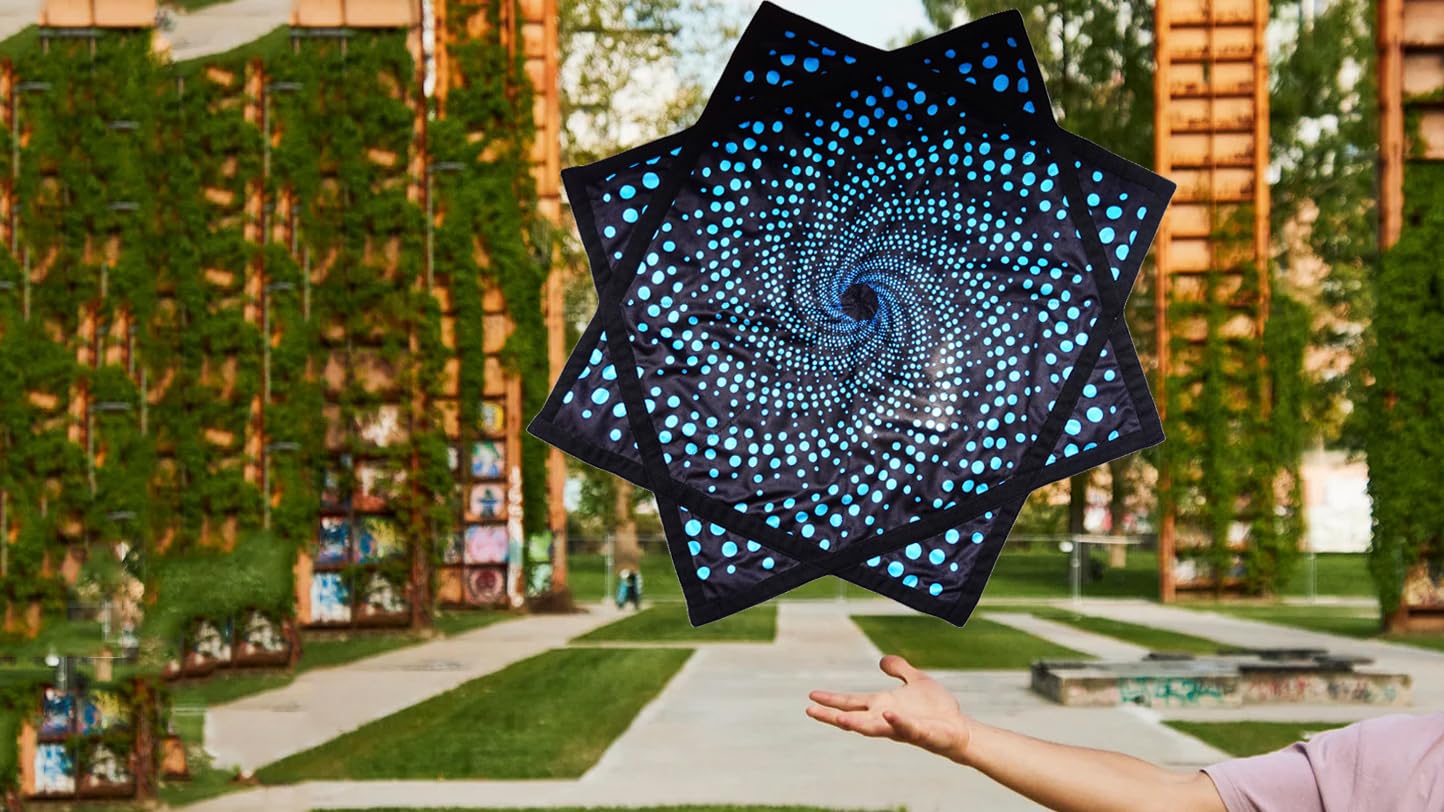 Flowstar Anfänger Flow Star Spinning Tuch Einfach drehen Seitendruck Jonglieren und Geschicklichkeit Spielzeug Fingerspitze Drehen Flow Spielzeug Dapo Star (R02-style1)