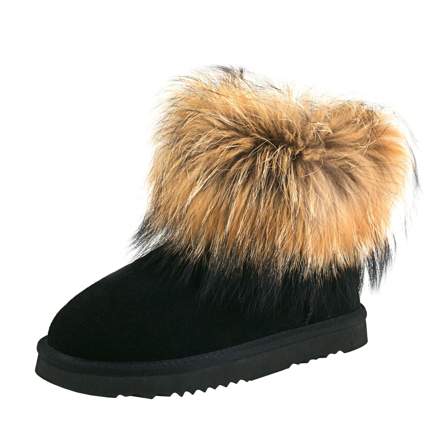 Shenduo Mujer Piel Botas Invierno Forrado de Piel Peluche | Forradas de Piel Cálido Clásico Material Cuero Botas para Clima Frío