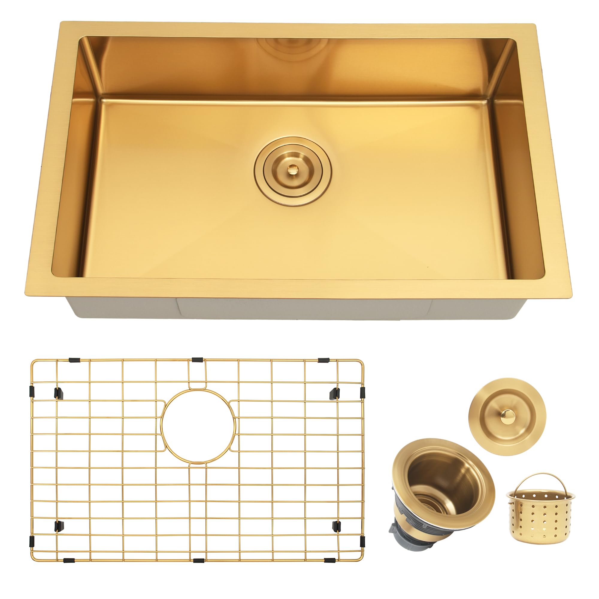 Kitsitchen Gold RV Kitchen Sink 25 Inch,18 Gauge Stainless Steel