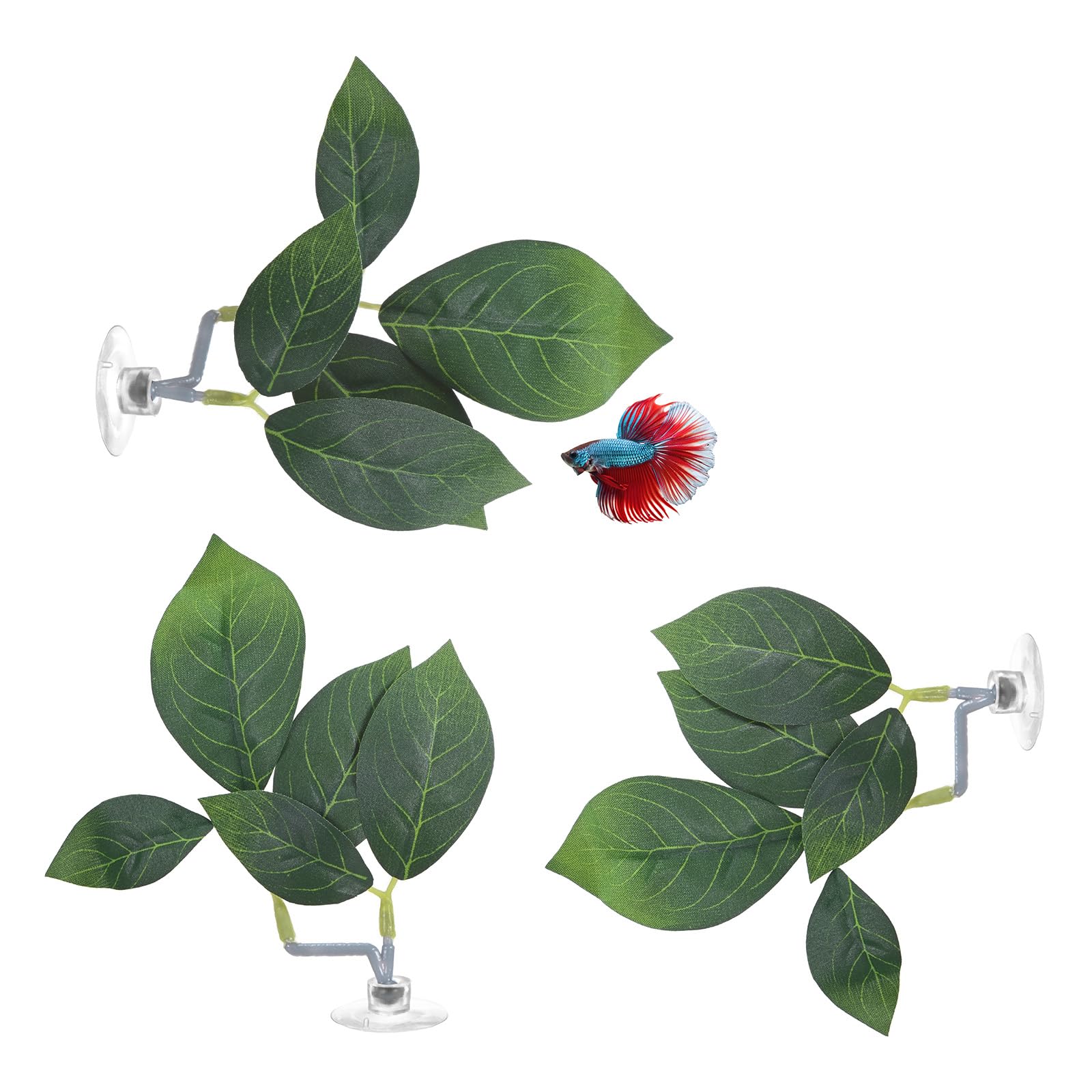 M METERXITY 3-Pack Betta Fish Leaf Pad, Hammock Plant Leaf Pad