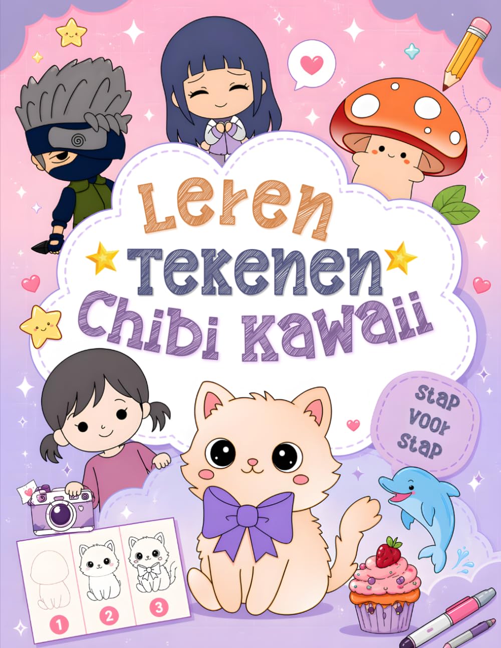 Leren Tekenen Kawaii Chibi: Eenvoudige en leuke potloodlessen voor beginnende tekenaars