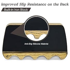 Naissgo Cue Rest Cue Stick Holder Pool Cue Holder(Wood, Vintage Color4 Holes)