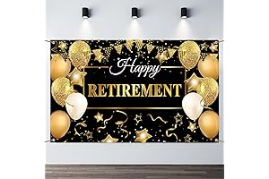 Golden Farewell: Retirement Banner Backdrop for a Grand Occasion