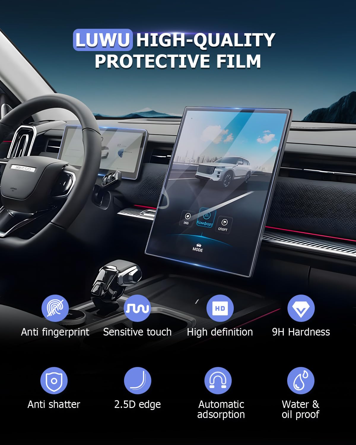 LUWU [2 Stück] Displayschutzfolie für Jaecoo J7 2025 2026 2027