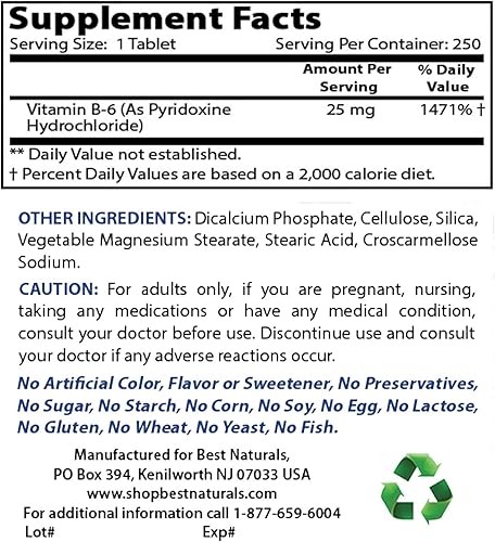 Miniatura 2 de Best Naturals Vitamina B2 (riboflavina) 400 mg y vitamina B-6 25 mg