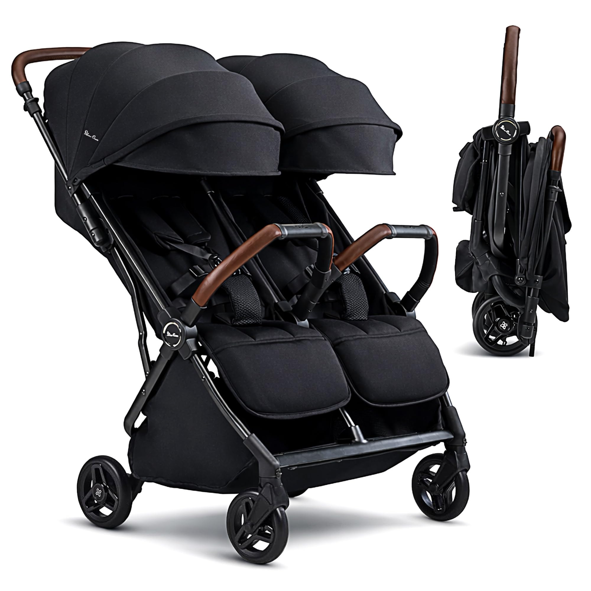 Silver Cross Jet Double - Full Size Side by Side Double Infant & Toddler Stroller - Lightweight, Compact & Easy to Fold, with All-Terrain Wheels – Disney Park Approved