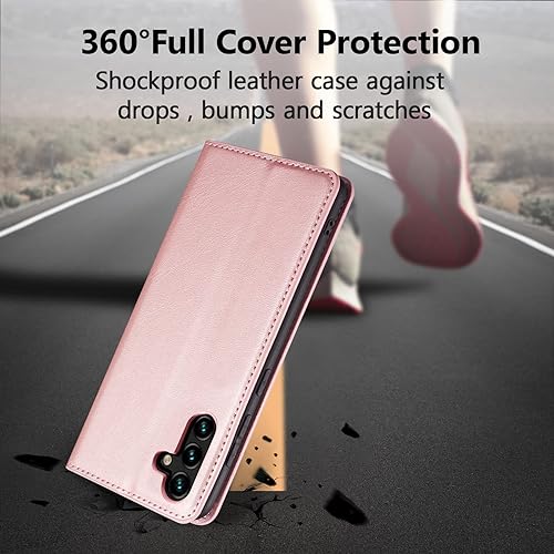 Miniatura 5 de EYZUTAK Funda de cuero PU premium para Samsung Galaxy A14 5G, cierre magnético, funda protectora con función atril, ranura para efectivo, a prueba