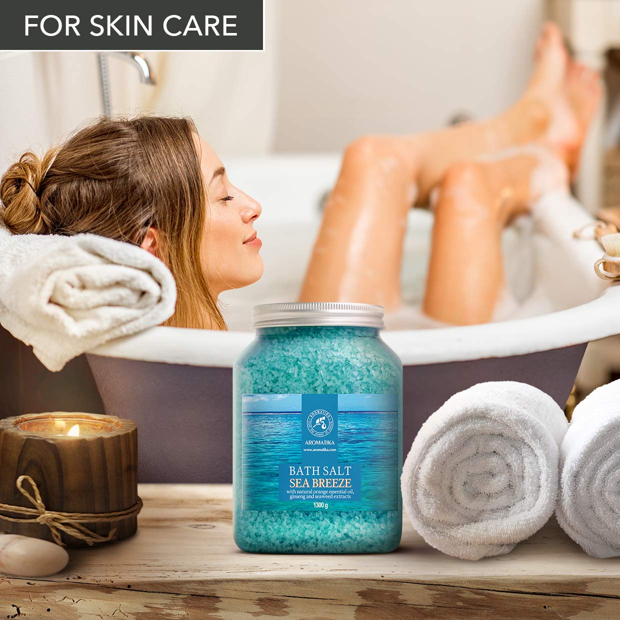 Bath Sea Salt 46 oz - Sea Breeze Salt - Natural Bath Sea Salts - Best for Good Sleep - Relaxing - Calming - Body Care - Beauty - Aromatherapy : Beauty & Personal Care