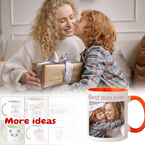 Miniatura 6 de Taza de café personalizada  Taza personalizada con nombre y logotipo con texto fotográfico, taza personalizada de 11 onzas en ambos lados, regalos