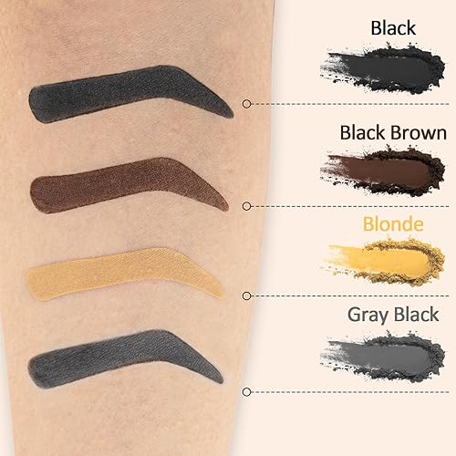 Miniatura 6 de BowJian Kit de plantillas de sellos para cejas con 24 plantillas reutilizables finas y gruesas para cejas, pomada de cejas, kit de plantillas de