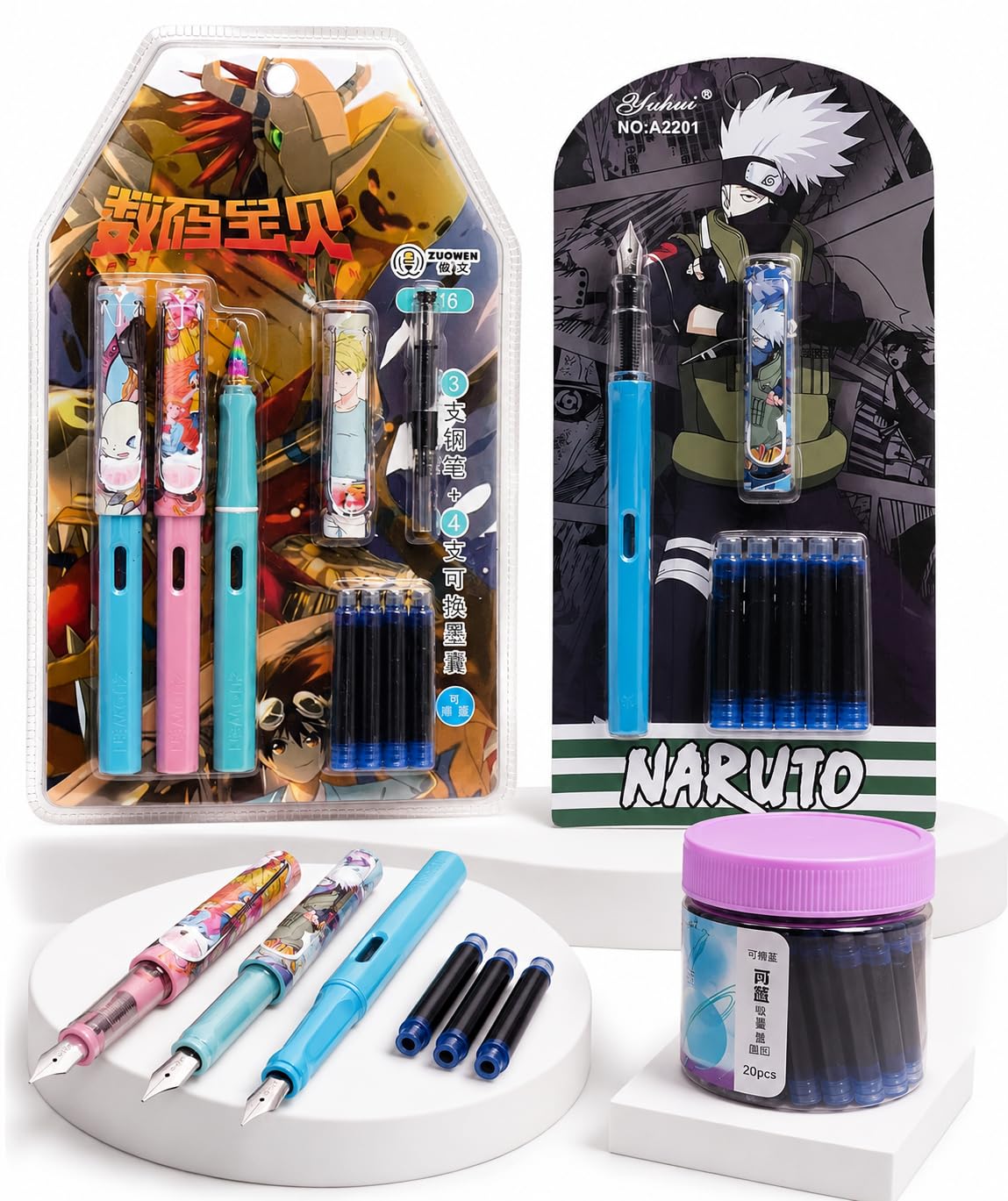 FunClub Fountain Pen for Students Fountain Pen Set with Refile Birthday Return Gift Pen for Office Calligraphy Fountain Pens for Writing Stationery Items Stationery Kit & Stationery Set-combo gift set