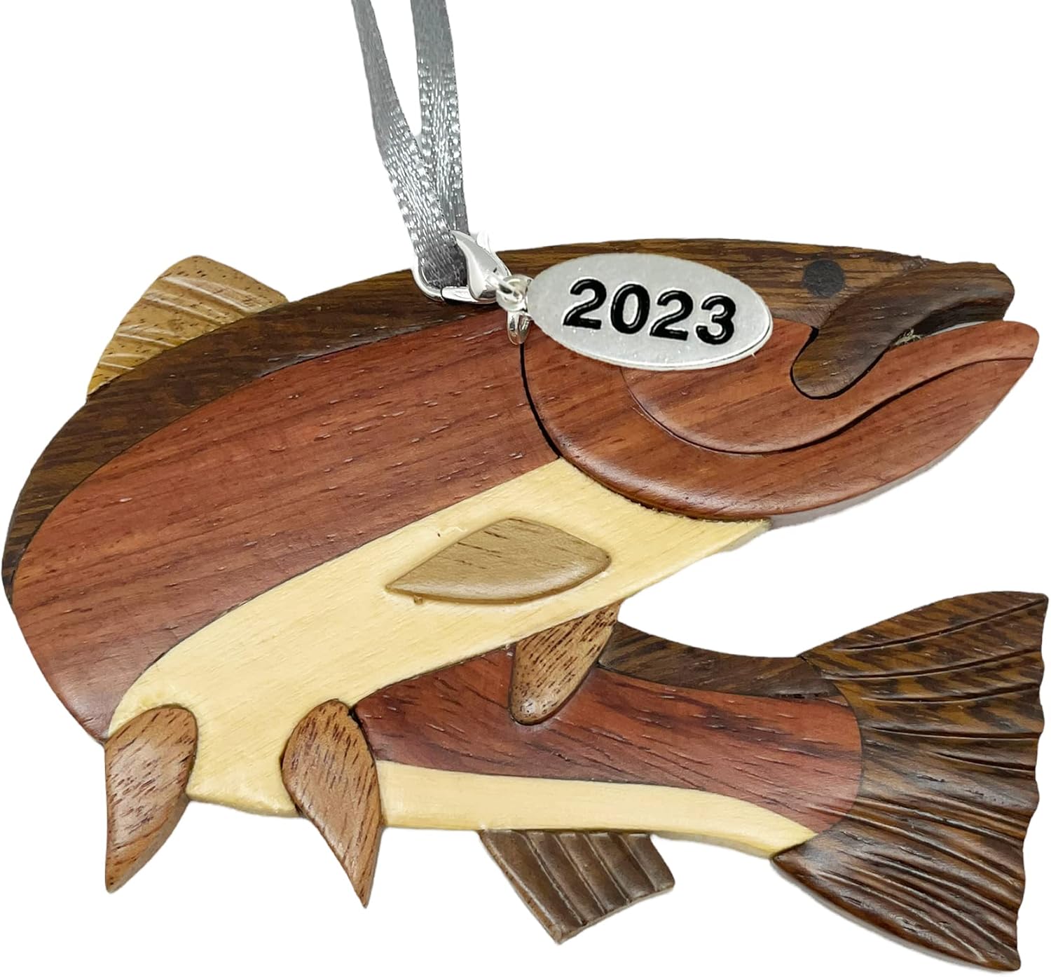 Steelhead Rainbow Trout Fishing Christmas Ornament 2023 TwoTone Wood Christmas