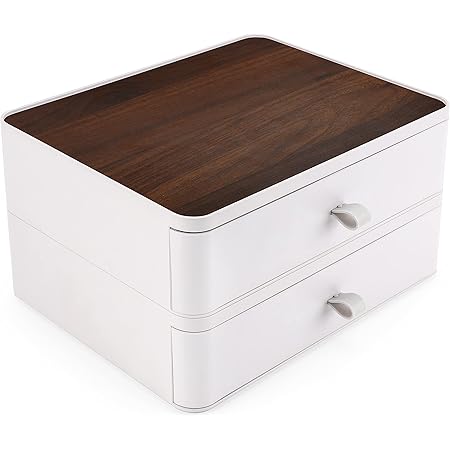 BELLE VOUS Schreibtisch Organizer Weiß - 3 Schubladen Ablage Aus PP-Kunststoff Für Büro