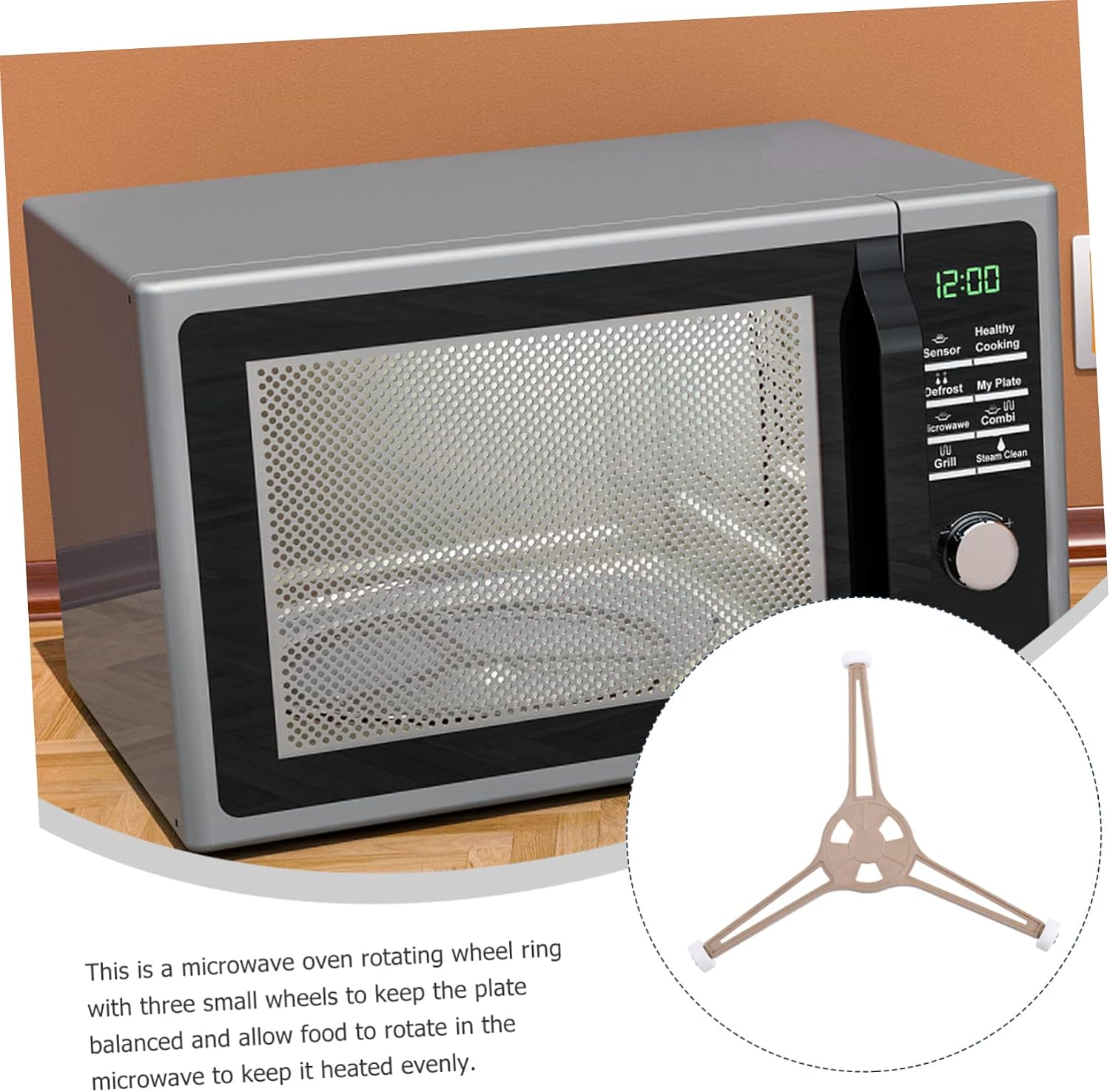 2pcs Microwave Turntable Holder Wheels for Easy Food Rotation Microwave Accessory for Even Heating and Storage