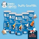 GERBER Puffs Blueberry Vanilla Baby Snacks, Case of 6, 252 g