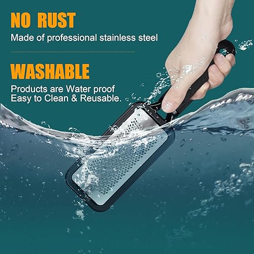 Miniatura 3 de Limas de pie removedor de callos 2 piezas de acero inoxidable profesional pedicura raspador de pies y limpiador de doble cara herramientas para el