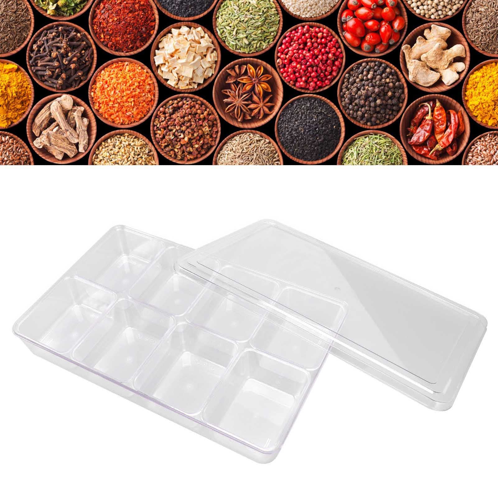 Walfront Scatola per Condimenti Scatola per Condimenti Classificata, Barattolo per Condimenti Resistente Al Calore Dispenser per Condimenti in Barattolo per Condimenti in Plastica di