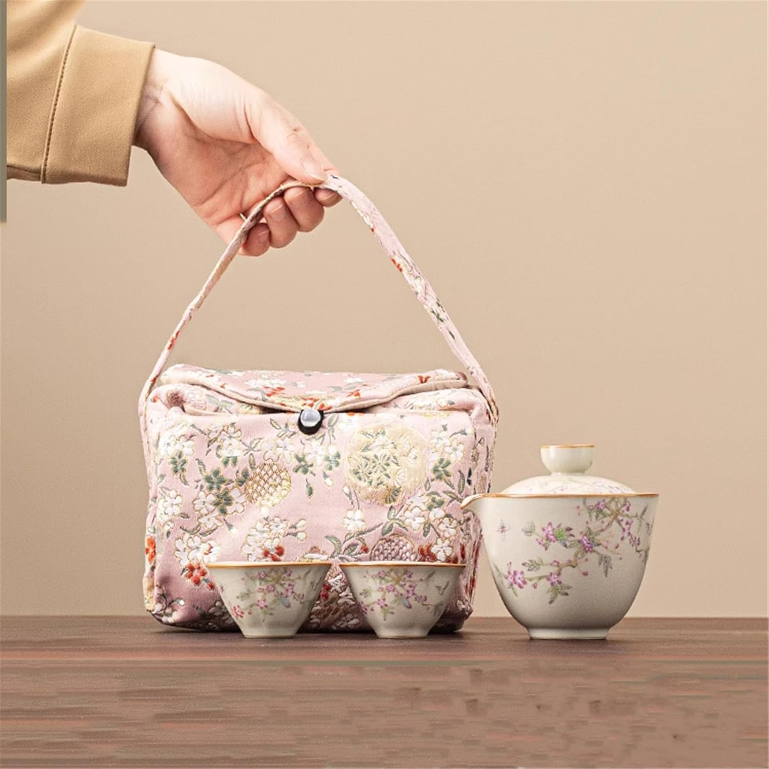 Ru Kiln Gongfu Tea Set - Ceramic Teapot with Large Covered Bowl-set3