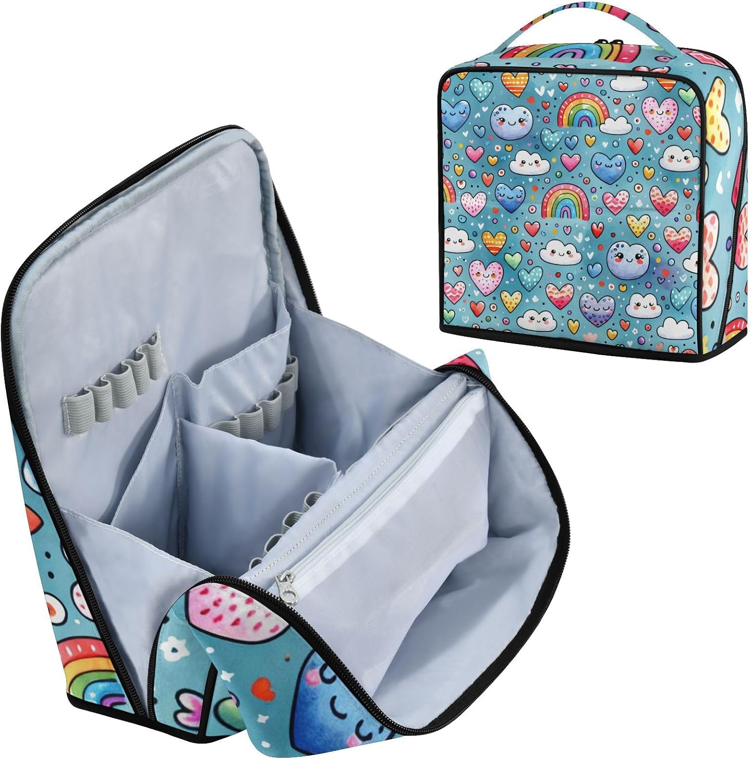 Colorful Clouds Rainbows Standing Makeup Bag