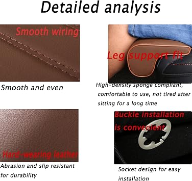 Car seat Extender Cushion Leg Support Pillow,Car seat leg support,Extended Seat Cushions,Leg Support Pillow Extended Auto,Chair Leg Extender Comfortable,for Cars Buses,Blackred-Longstrip