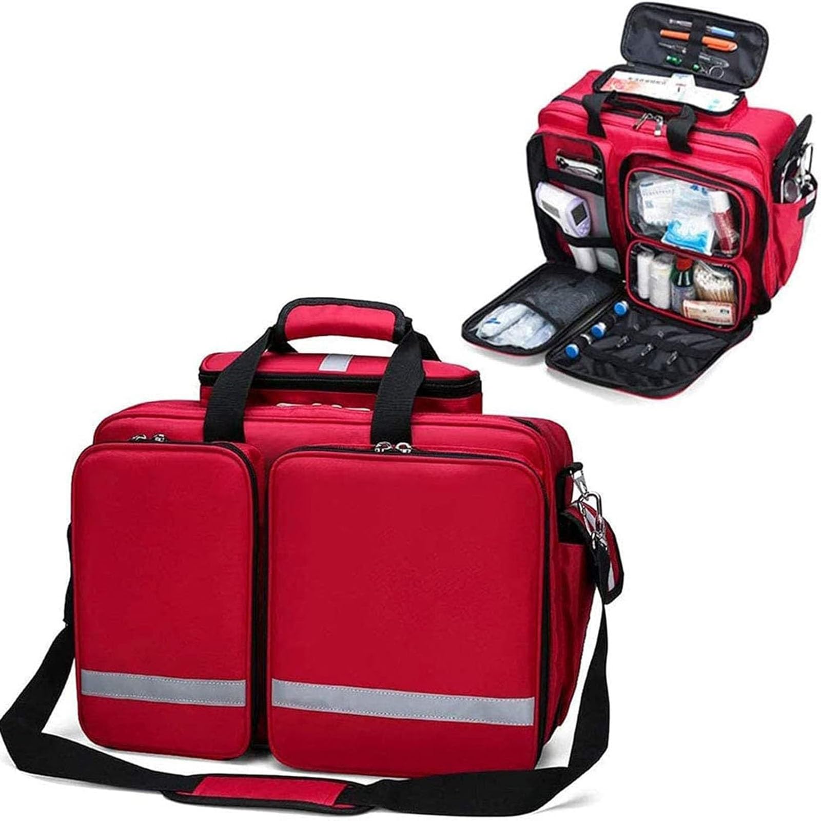 Bolsa de primeros auxilios portátil, Botiquín De Primeros Auxilios Mochila Bolsa Roja De Tratamiento De Emergencia para Primeros Auxilios, para Emergencias En El Hogar, Oficina, Automóvil, Al Aire Lib