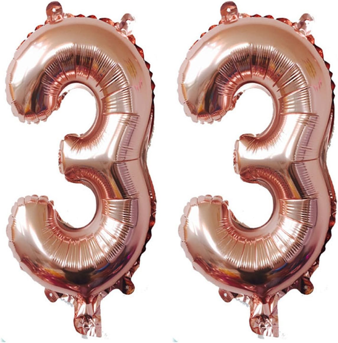 40inch Rose Gold Foil 33 Helium Jumbo Digital Number Balloons, 33th Birthday Decoration for Women or Men, 33 Birthday Party Supplies