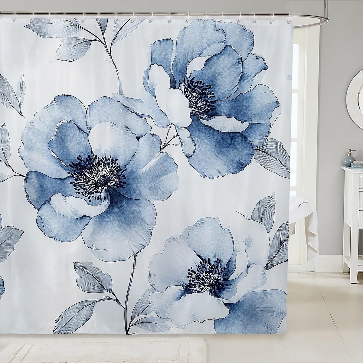 jejeloiu Cute Mushroom Shower Curtain for Bathroom Decor 72"x78" Kids Cartoon Mystic Bath Curtain Kawaii Fungus Decor Bathroom Accessories Starry Night Sky Waterproof Polyester Fabric,12 Hooks Suits