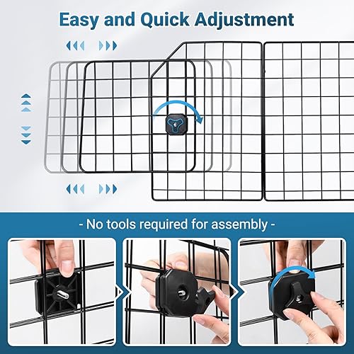 Miniatura 16 de rabbitgoo - Barrera protectora para perros en automóvil, ajustable, corte universal, resistente, malla de alambre y divisor de seguridad