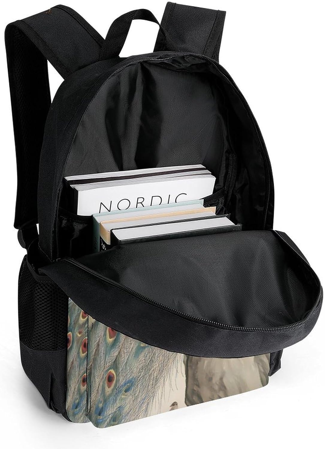 Chinese Painting Peacock Backpack Lightweight Backpacks Work Bag