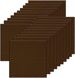 20Pcs Carpet Tiles Peel and Stick, Self Adhesive Carpet Floor Tile 12” x 12”, Brown Soft Padded Flooring Sticker, Home Decor for Bedroom Living Room Office, 20 sq ft per Box