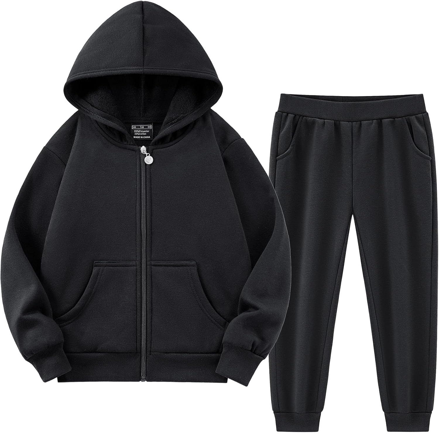 dioxoib Girls 2 Pieces Tracksuits Outfits Soft Fleece Athletic Full-zip Hoodies and Sweatpants Athletic Clothing Sets